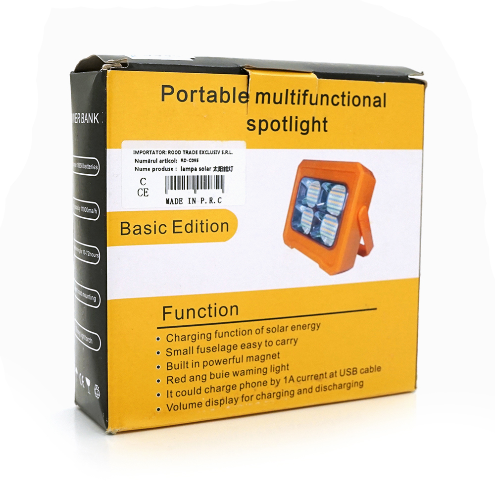 Фонарь-прожектор переносной VOLTRONIC RC-C095 Solar 20W 18 LED SMD (28997) - фото 5 Фонарь-прожектор переносной VOLTRONIC RC-C095 Solar 20W 18 LED SMD (28997) - фото 5
