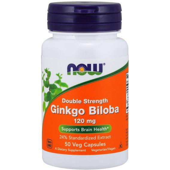 Гінко білоба NOW Foods Ginkgo Biloba Double Strength 120 мг 50 Veg Caps