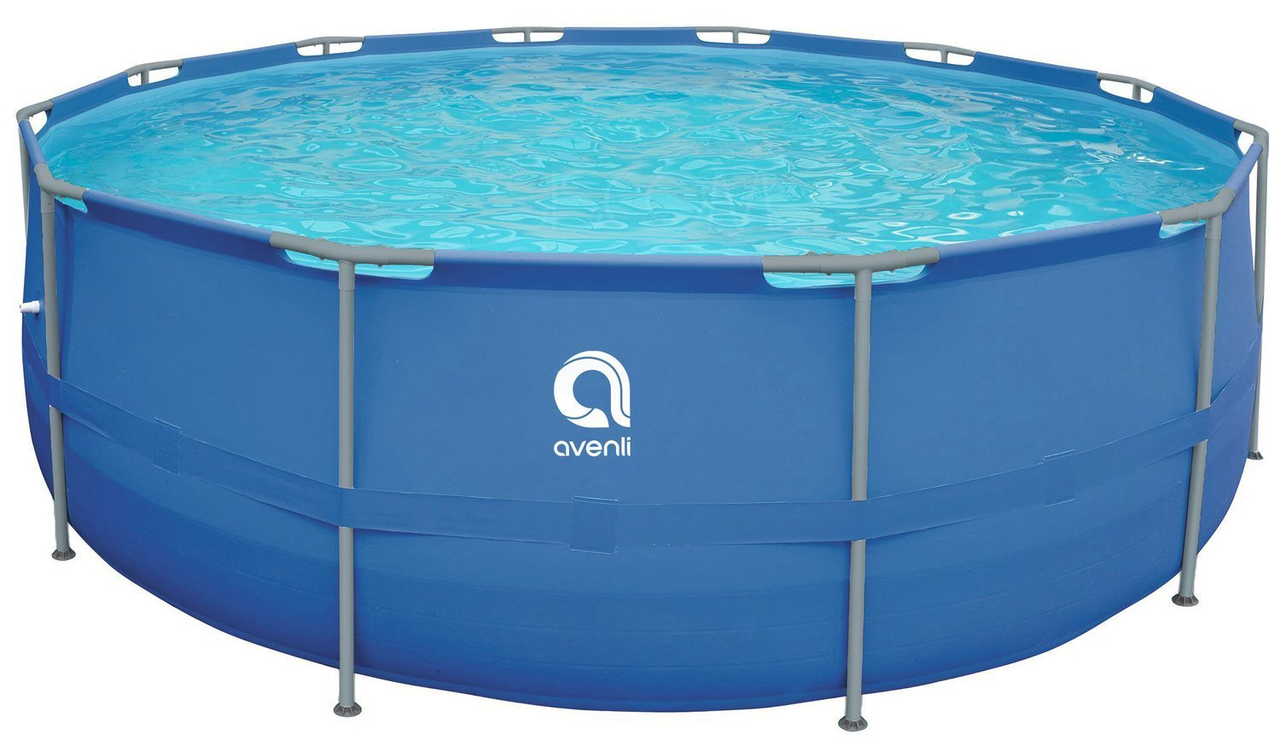 Бассейн каркасный круглый Avenli для взрослых и детей 18в1 для дома и сада с лестницей и фильтром 450x122 см 15233 л. Синий (B00247)