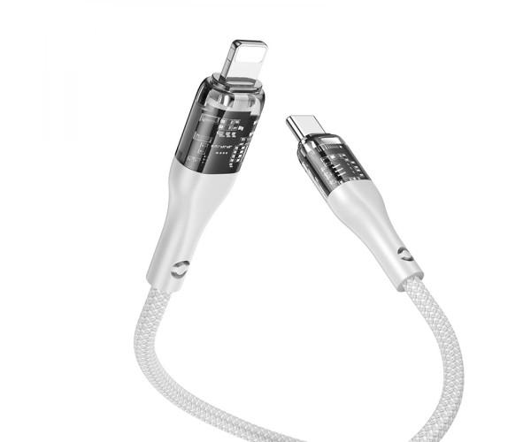 Кабель USB Hoco U115 Display PD20W Type-C to Lightning 1,2 м Grey/Transparent - фото 3 Кабель USB Hoco U115 Display PD20W Type-C to Lightning 1,2 м Grey/Transparent - фото 3