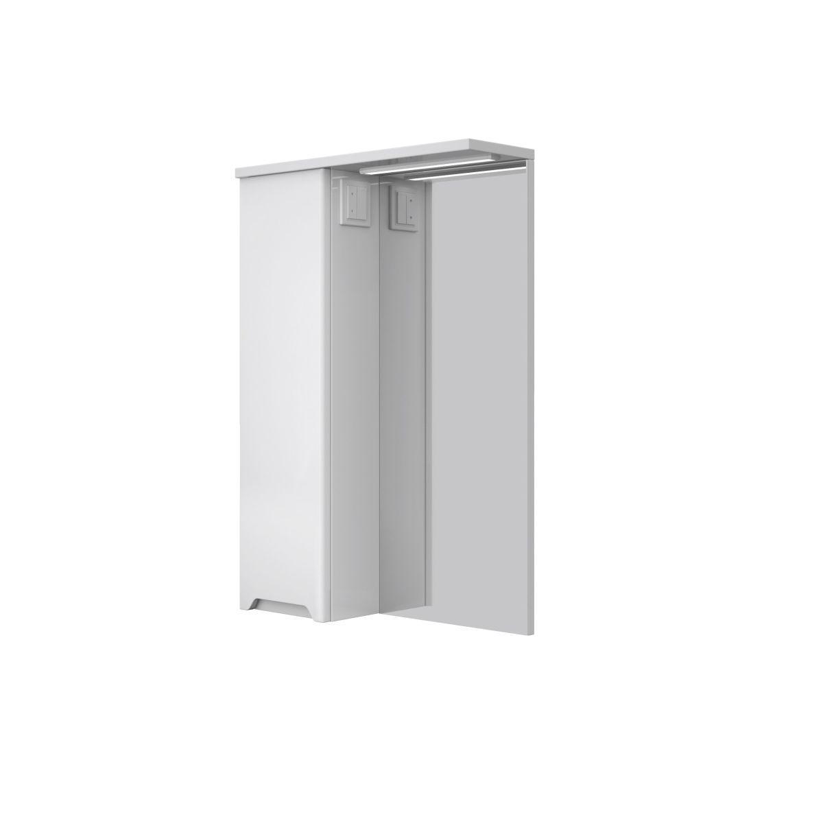 Шкаф навесной с зеркалом PRIME PRMC-55 с LED подсветкой левосторонний (2118828901)