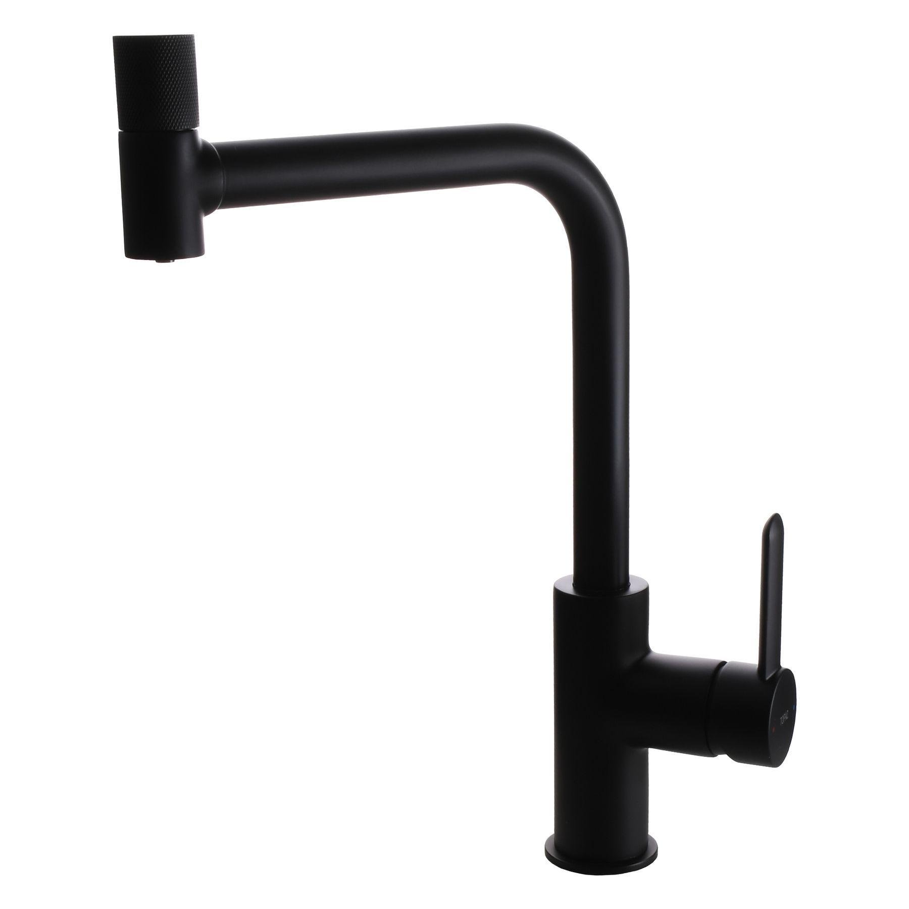 Смеситель для кухни с подключением к фильтру TOPAZ CORSICA MB Черный матовый (20807)