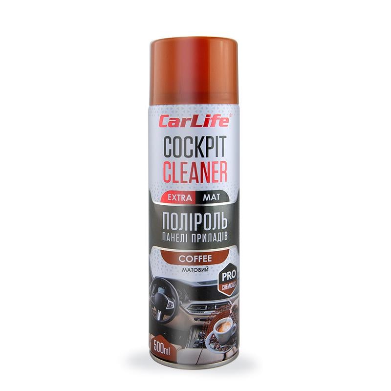 Полироль для авто для пластика CarLife Cockpit Cleaner Extra Mat Кофе 500 мл (CF526)