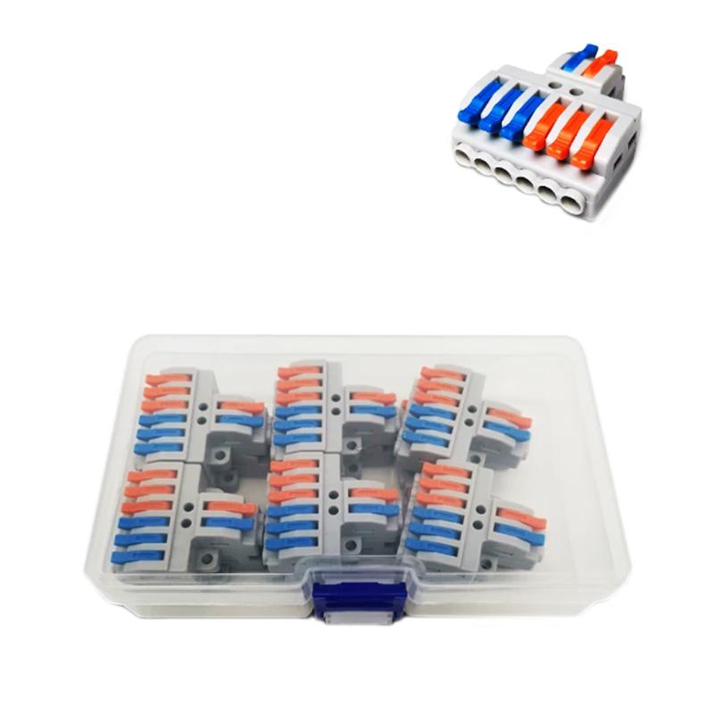 Набор клемм Tactix 0,08-4 мм2 32А 1-3+1-3 разветвитель одинарная 41,5х33,8х14,8 мм 12 шт. Разноцветный (KV426-12box)