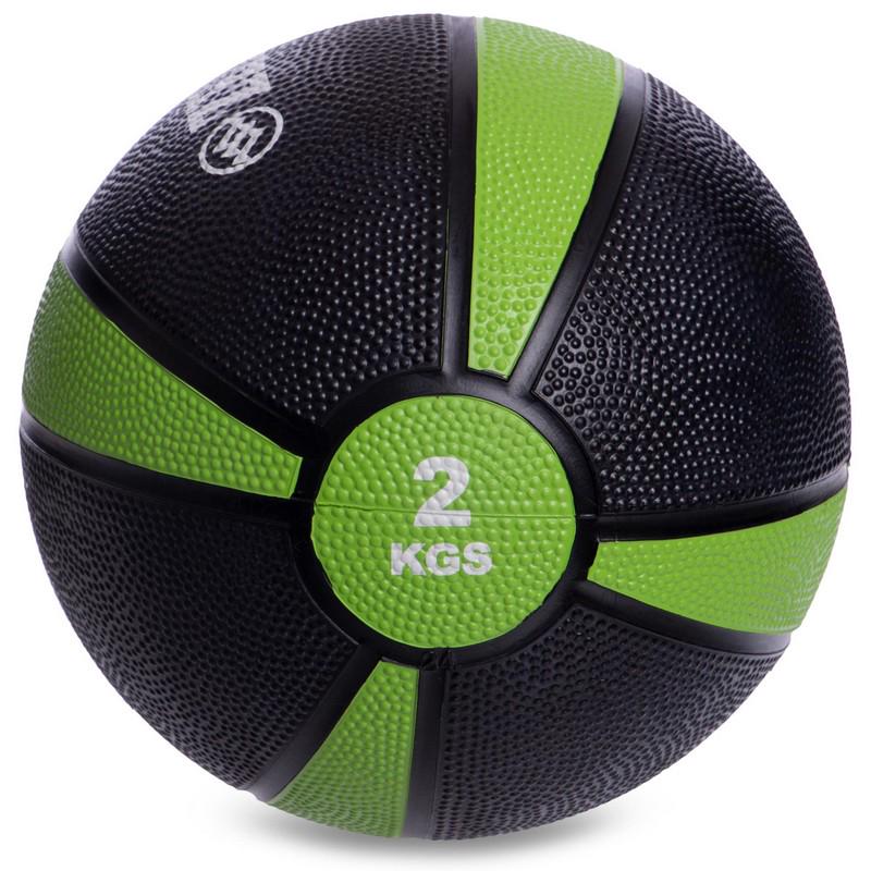 Мяч медицинский медбол Zelart Medicine Ball FI-5122-2 2 кг Черный/Зеленый (DR003487) - фото 3