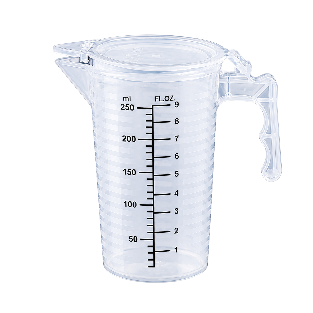 Мерная емкость для измерения объема жидкостей CarLuxe Measuring Cup с крышкой 250 мл
