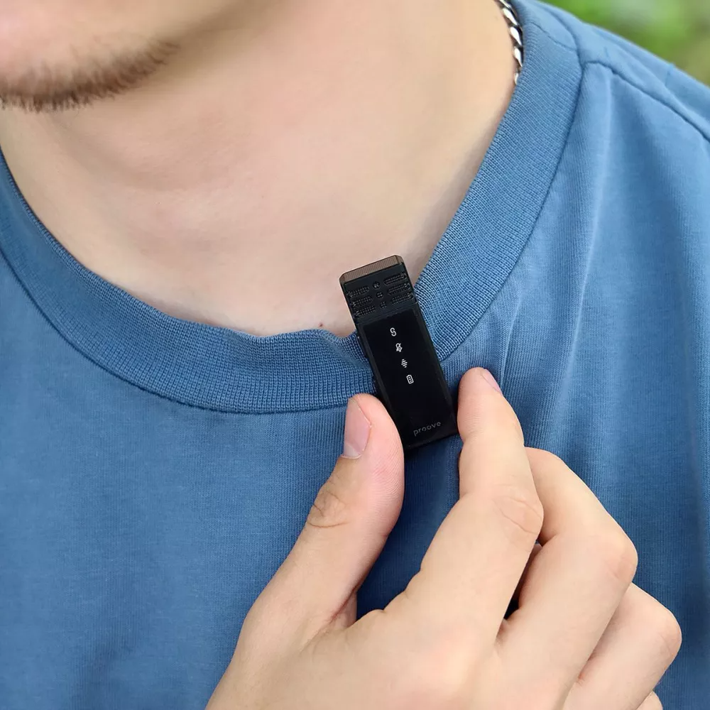 Микрофон петличный беспроводной Proove Record Lightning для iOS с шумоподавлением 2,4G 360° 60 мАч 4 ч Black (784780452) - фото 4