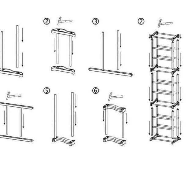 Полиця для взуття UKC Amazing Shoe Rack 50х24х140 см Чорний (2006061ER) - фото 4