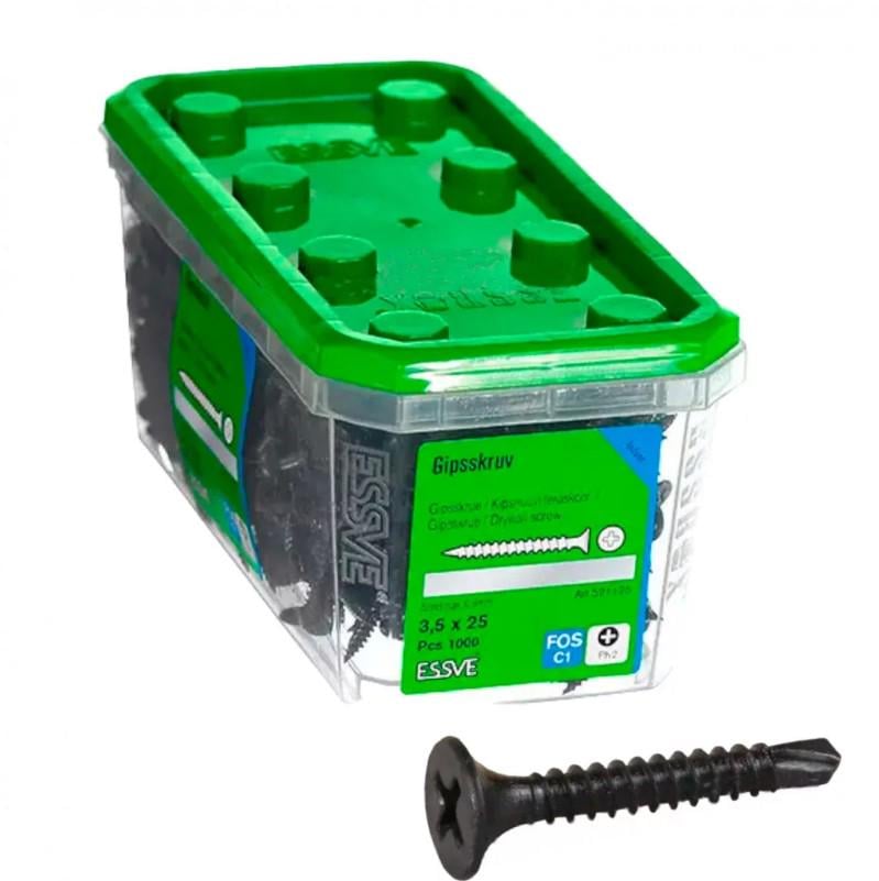 Саморез для г/к по металлу со сверлом ESSVE 3,5х25 мм фосфат PH2