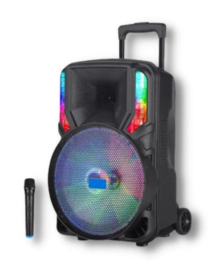 Колонка-бумбокс портативная XPRO GZ-615 100 Вт USB/SD/FM радио/Bluetooth/1 микрофон/ДУ (MER-15684)