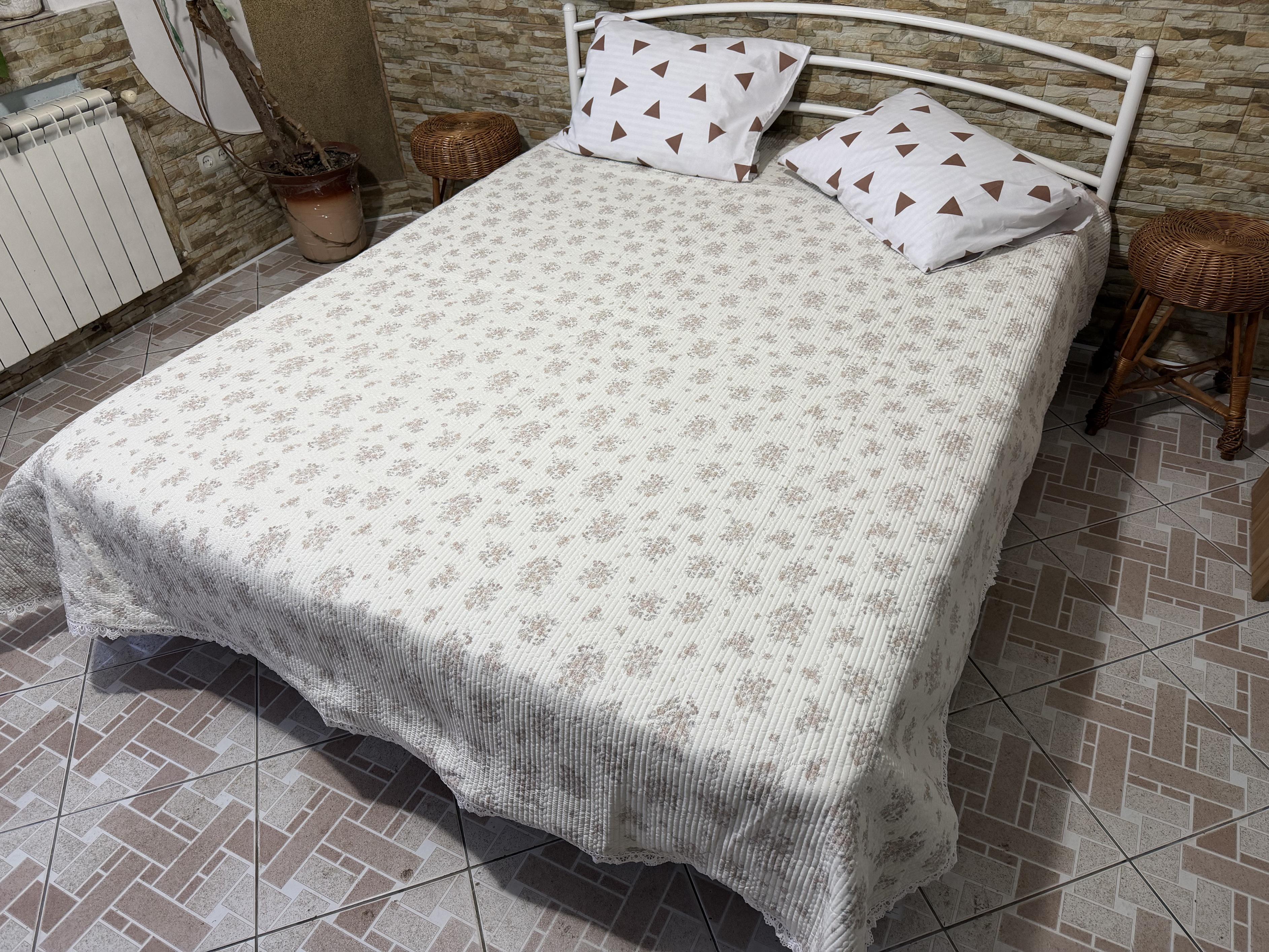 Плед-покрывало из микрофибры летнее Прованс евро 230х230 см Светло-бежевый 2 (MP-2703lbeige2/x230)