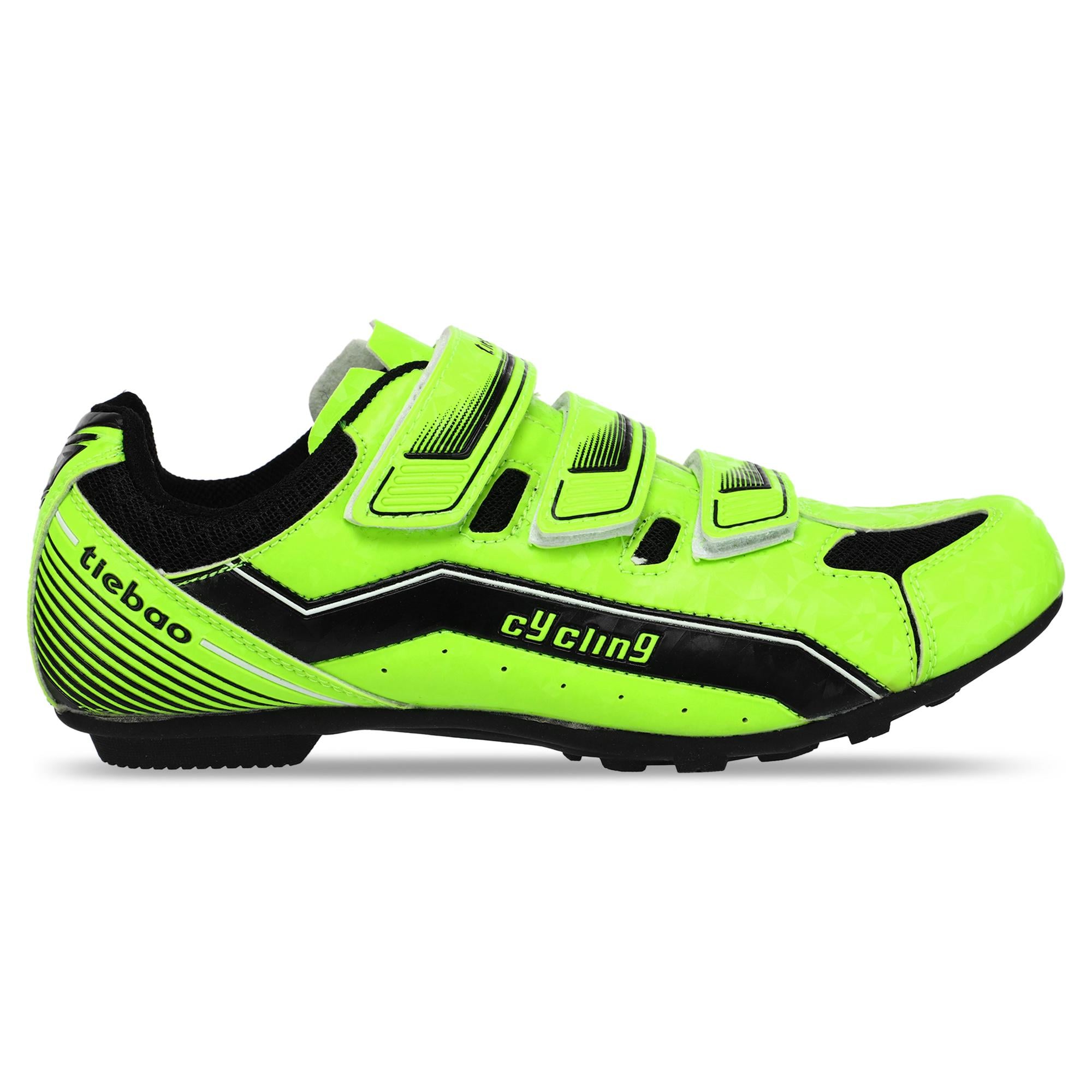 Велотуфли мужские бесконтактные MTB TIEBAO TO-9678 р. 45 Салатово-черный