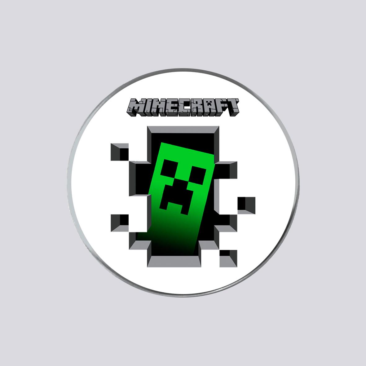 Закатный значок с печатью MINECRAFT №3 металлический (28756)