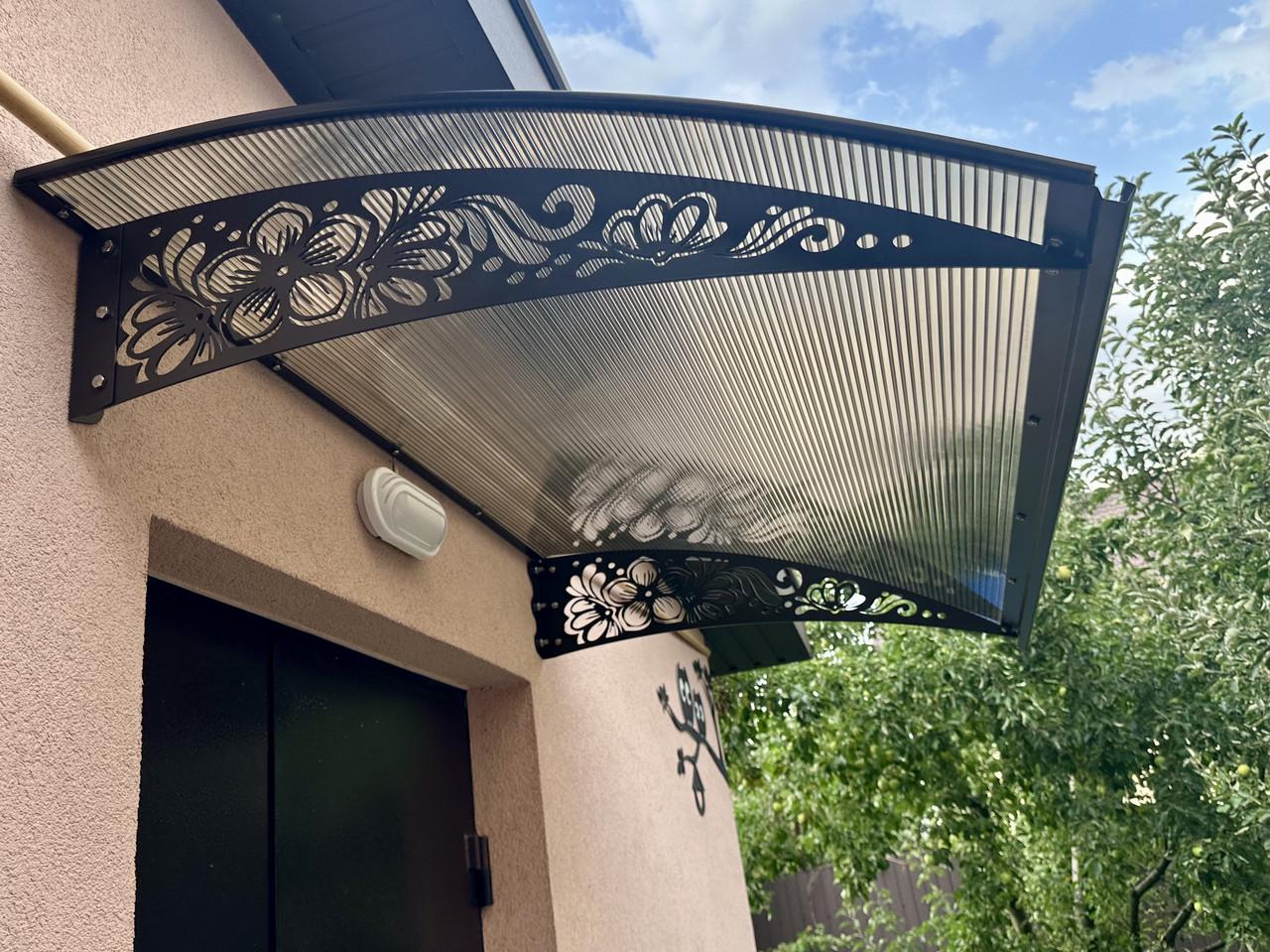 Навес-козырек Prime Цветы 2 сотовый поликарбонат 8 мм 150х100 см (2042406) - фото 4 Навес-козырек Prime Цветы 2 сотовый поликарбонат 8 мм 150х100 см (2042406) - фото 4