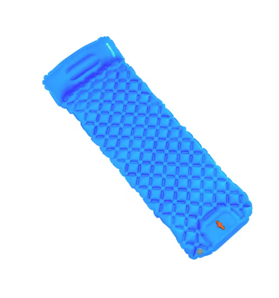 Килимок надувний туристичний з вбудованим насосом Синій (15268432)