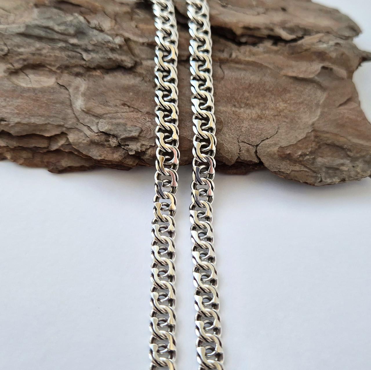 Цепочка бисмарк казацкое серебро 925 пробы черненое 21,93 г 55 см (л16)