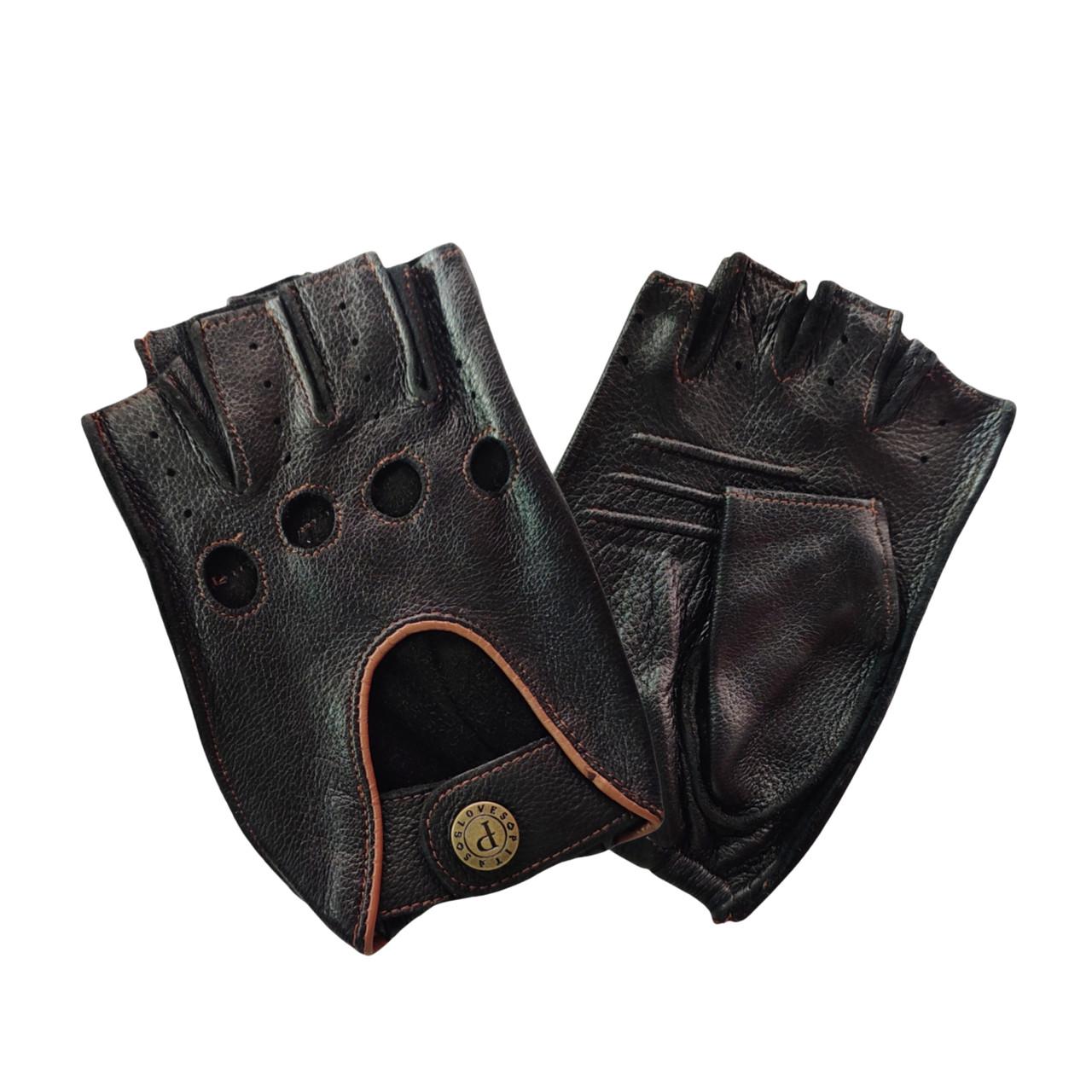 Перчатки беспалые мужские Pitas 1077 BL кожаные р. 9 Черный (30084628)