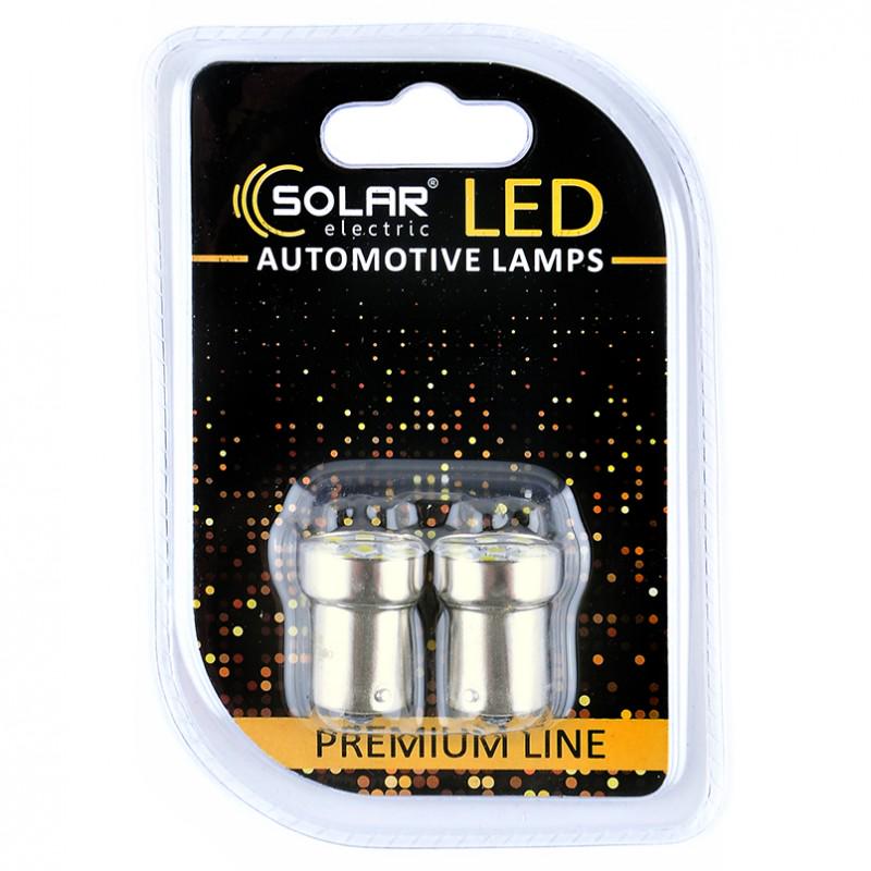 Светодиодные LED автолампы Solar Premium Line 12 В G18.5 BA15s 8SMD 2535 White - фото 1