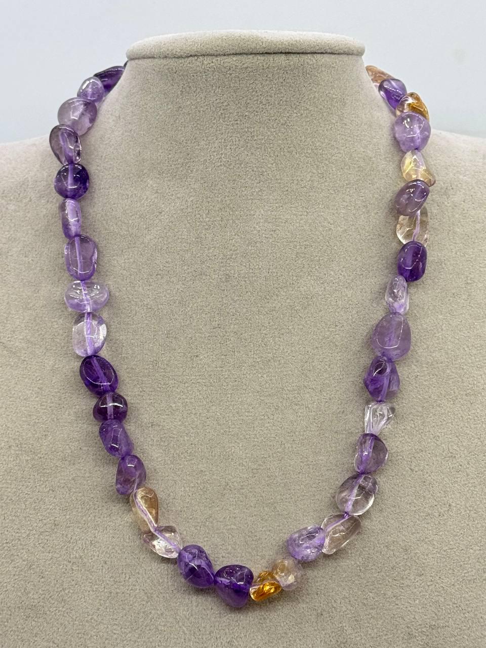 Бусы аметрин 40 см Фиолетовый (12379)