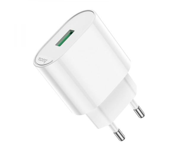 Устройство зарядное сетевое Hoco C109A Fighter USB QC3.0 без кабеля 18W White