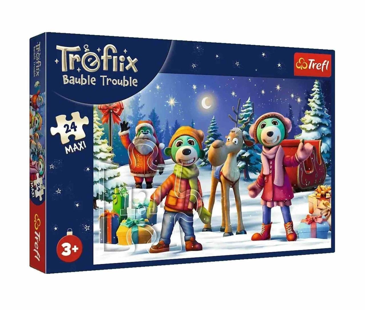 Пазлы Maxi Winter time with Trefliks Трефлики строят снеговика 24 элементов (2987246362)