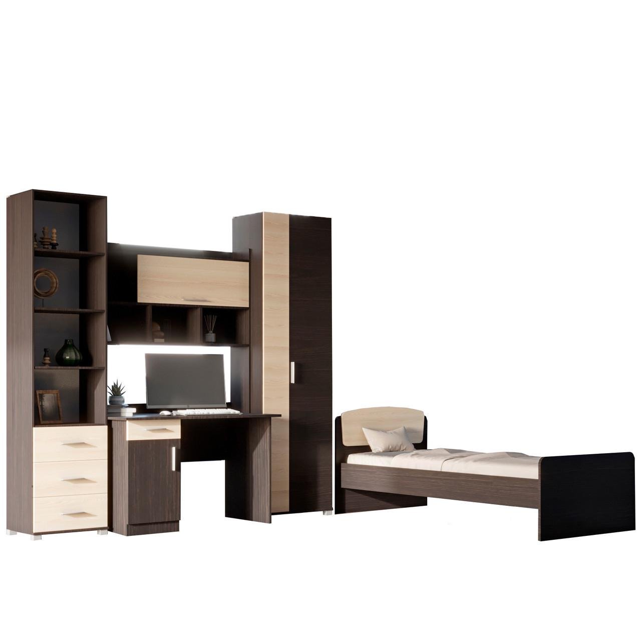 Спальня детская Эверест Бриз Комплект 7 модульная 4 элемента Венге/Дуб молочный (DTM-2560)