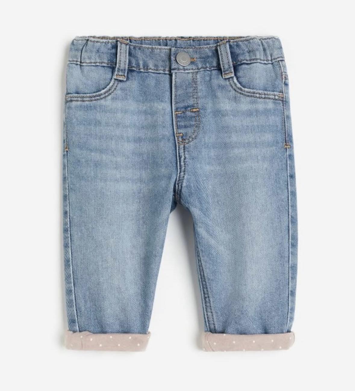 Джинсы для девочки H&M утепленные 68 см Синий (9098)