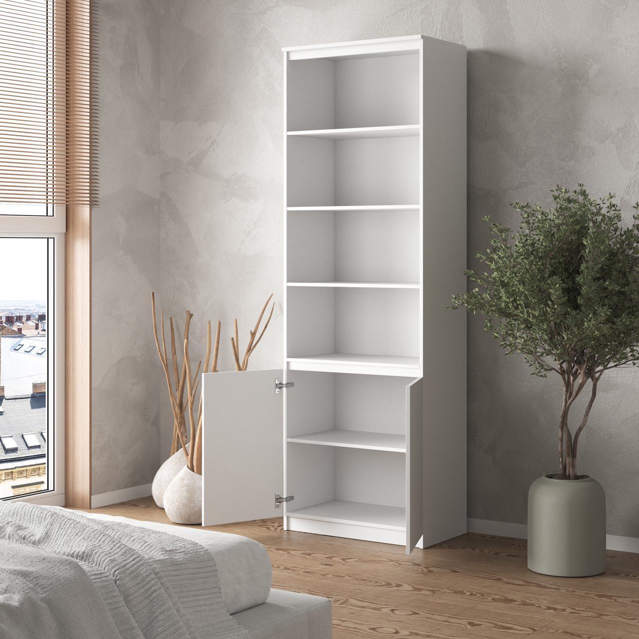 Шафа-пенал Вайс R-29 802х400х2110 мм Венге Темний/Білі планки (30775844) - фото 4 Шафа-пенал Вайс R-29 802х400х2110 мм Венге Темний/Білі планки (30775844) - фото 4