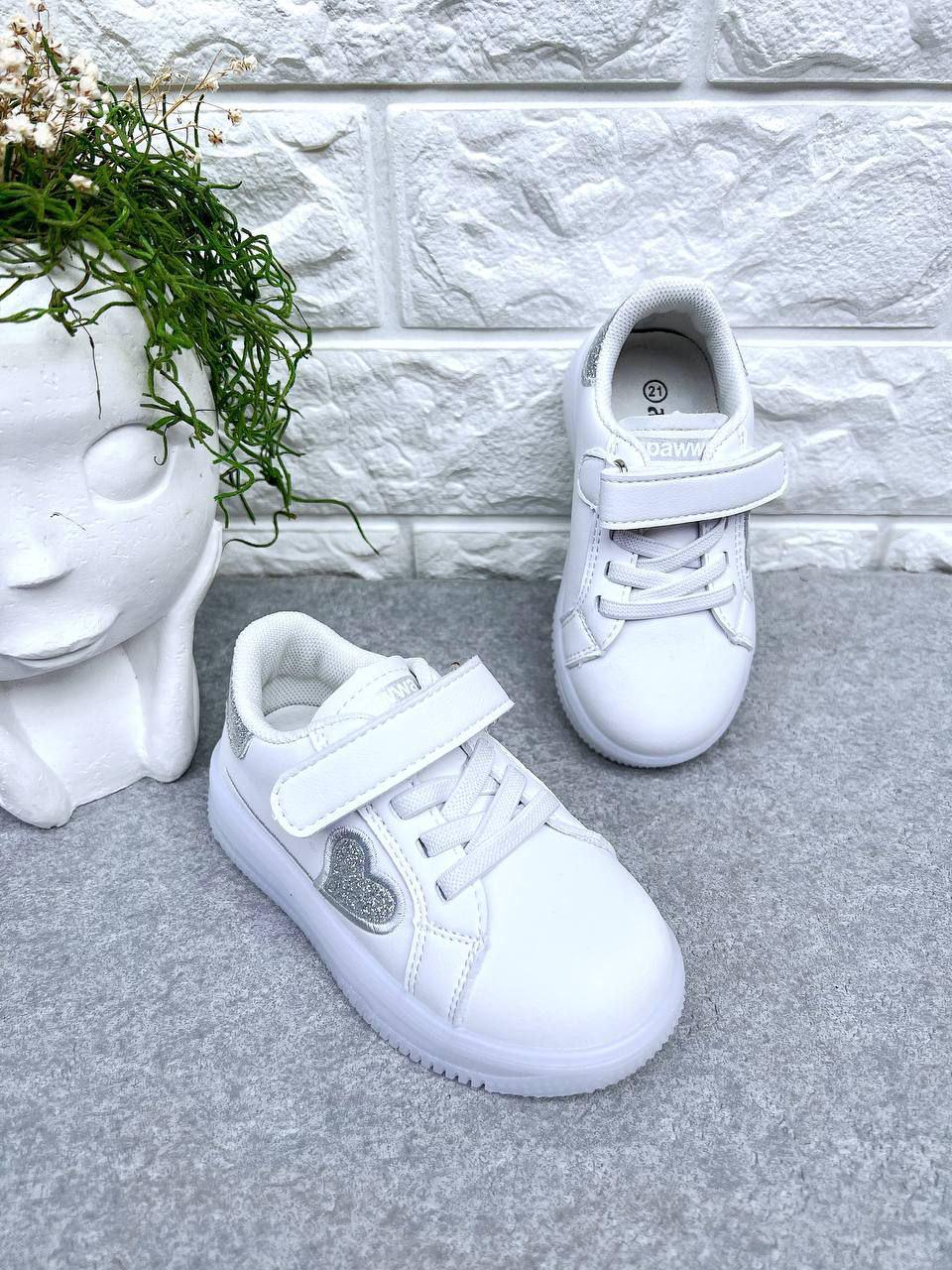 Кроссовки для девочки Apawwa 1233 р. 25 16 см Белый (1233-3)