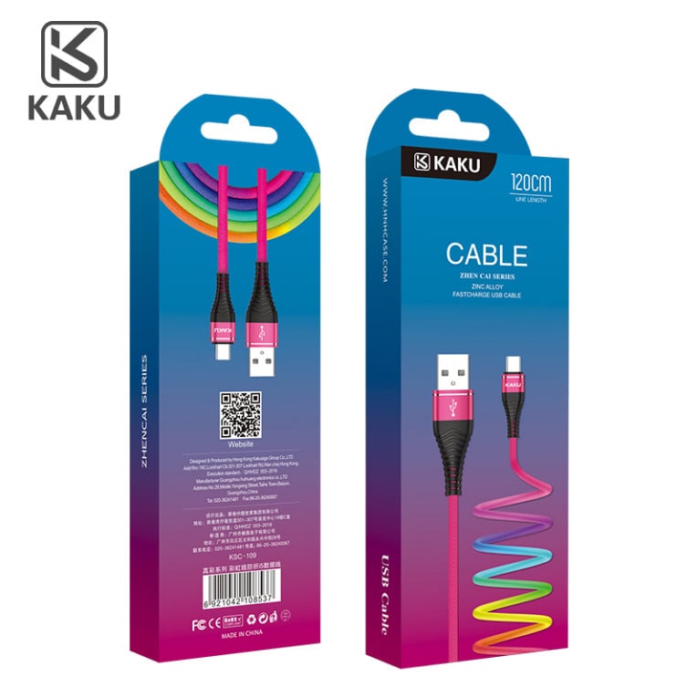 USB кабель Kaku KSC-109 microUSB 3.2A 1.2 м Rainbow (1079245436) - фото 7