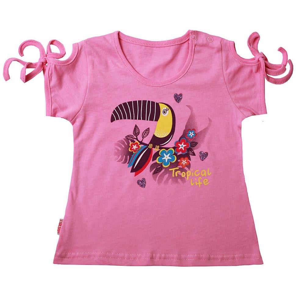 Футболка детская для девочки GABBI FT-19-14-2/1 Тропики 74 см Розовый (13656) Футболка детская для девочки GABBI FT-19-14-2/1 Тропики 74 см Розовый (13656)