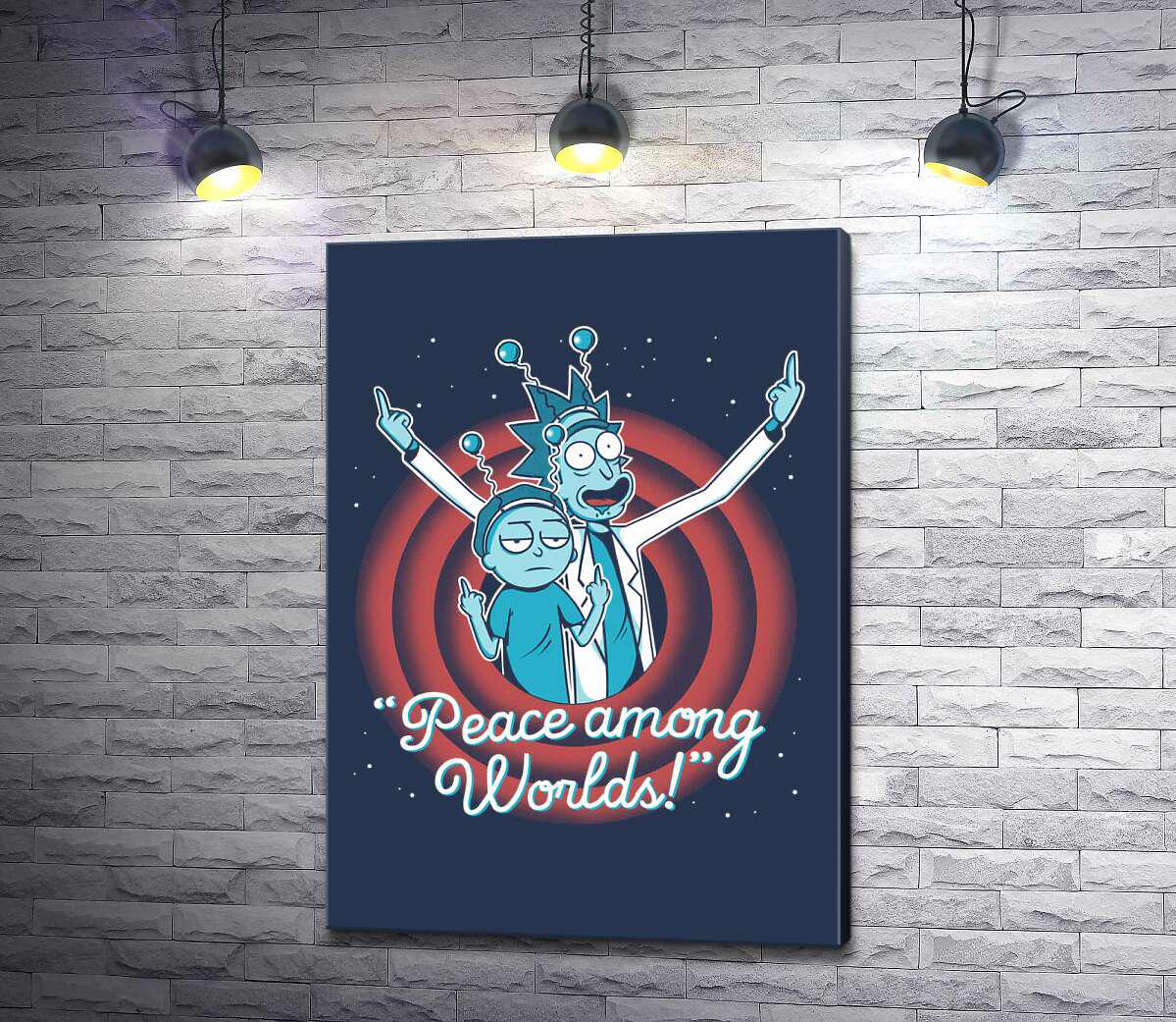 Картина ArtPoster Эксцентричный дедушка ученый и его внук – герои мультфильма "Рик и Морти" (Rick and Morty) 71x100 см Модуль №1 (000330)