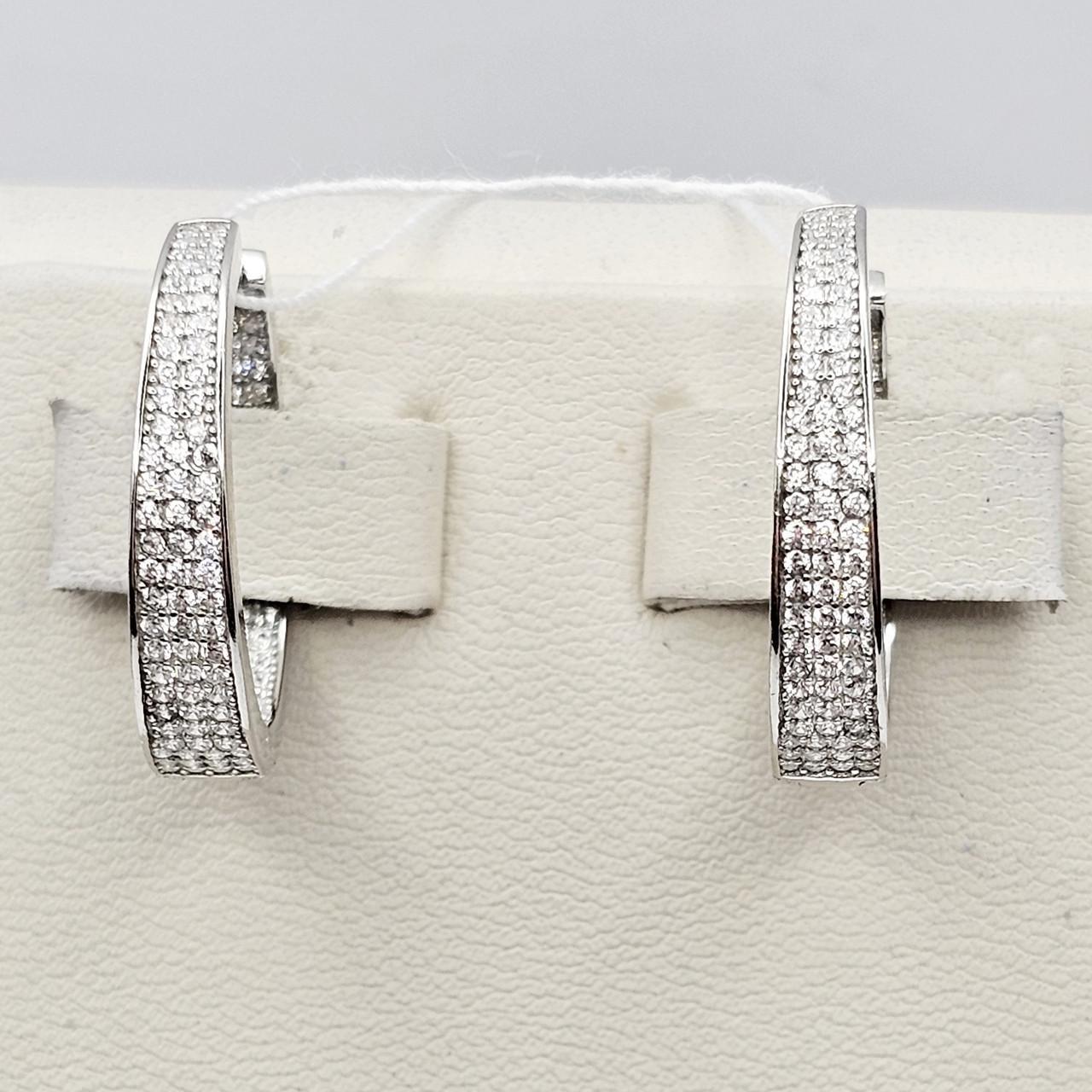 Серебряные серьги-кольца с кубическим цирконием 5,68 г (2906843970) Серебряные серьги-кольца с кубическим цирконием 5,68 г (2906843970)