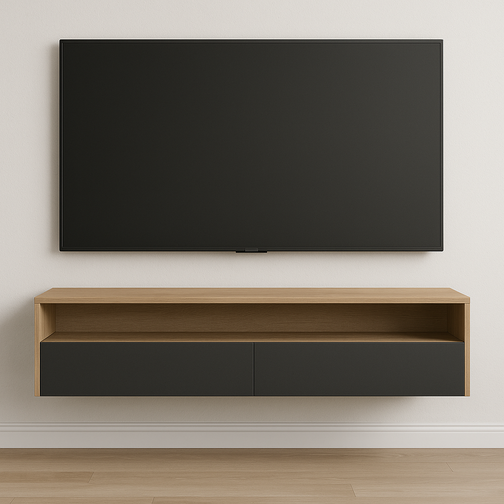 Тумба для ТВ навісна №10 40x200x35 см Дуб Сонома Світлий/Антрацит Тумба для ТВ навісна №10 40x200x35 см Дуб Сонома Світлий/Антрацит
