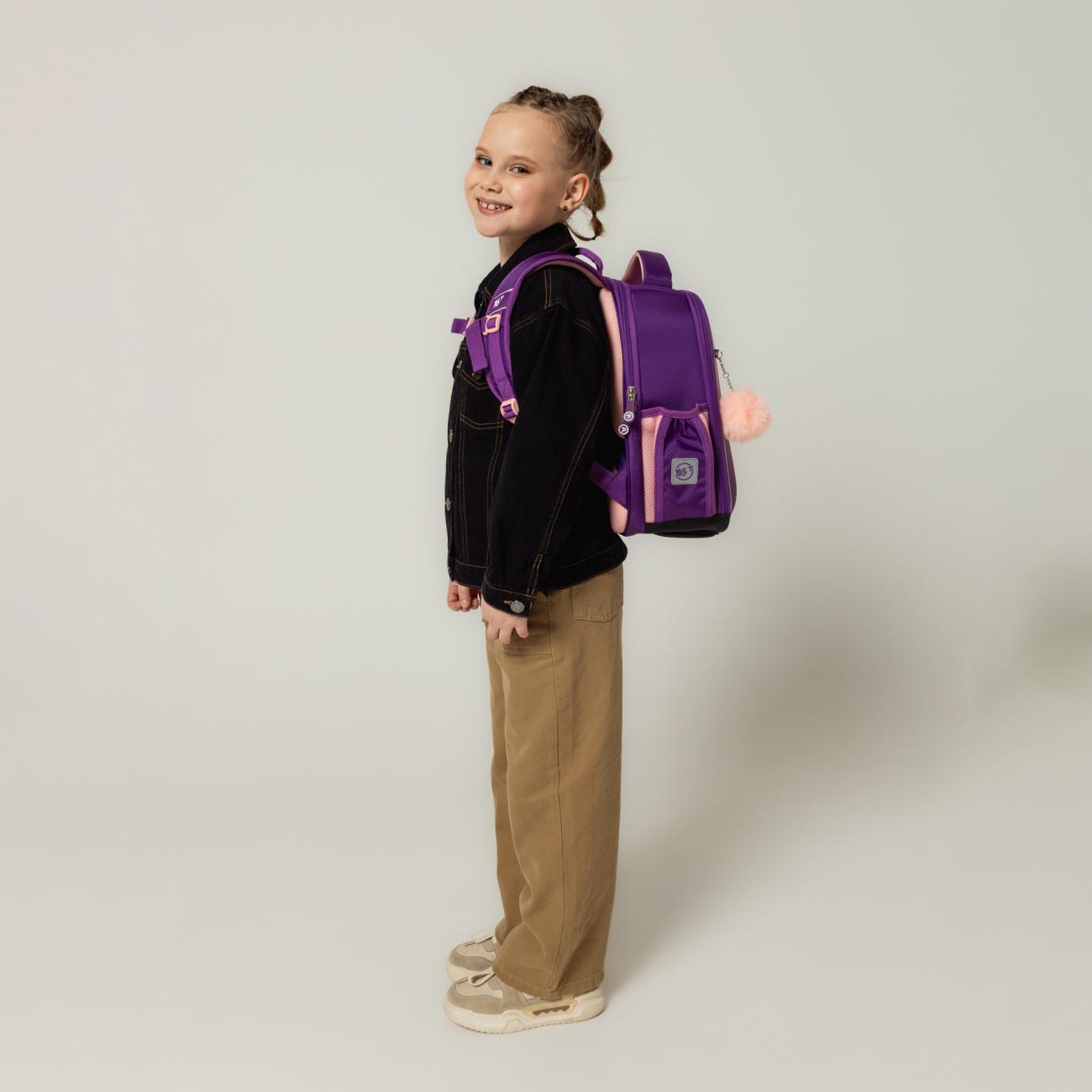 Шкільний рюкзак каркасний з ортопедичною спинкою YES Happy Kitty H-100 (559839/995063) - фото 4