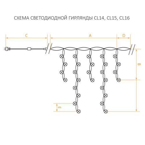 Гірлянда-бахрома новорічна Icecle-Lights 120 Short curtain-W-2 зовнішня 5 м Білий (МХ НФ-00005714) - фото 2