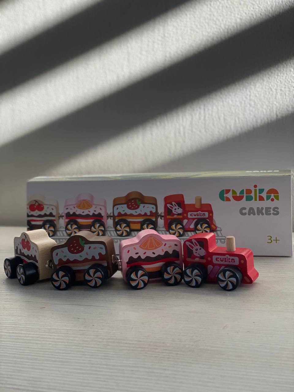 Игрушка деревянная Cubika Поезд-пирожное