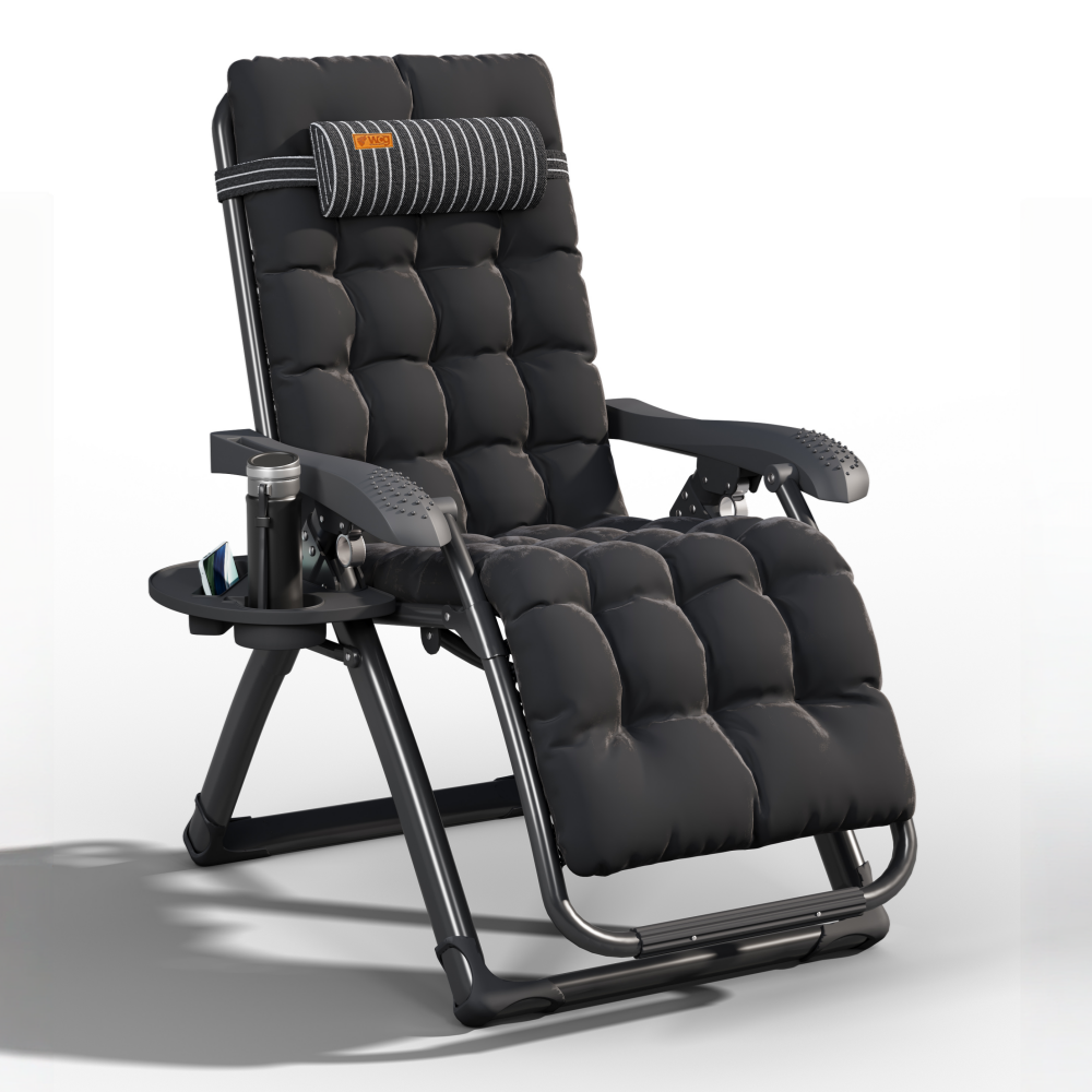 Шезлонг садовый Zero Gravity WCG S13-PP Mafia с подушкой/матрасом Черный (S13-PP 1) - фото 4