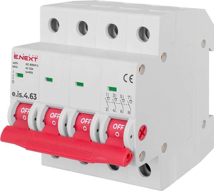 Вимикач навантаження E.NEXT e.is.4.63 4р 63А (p008022)