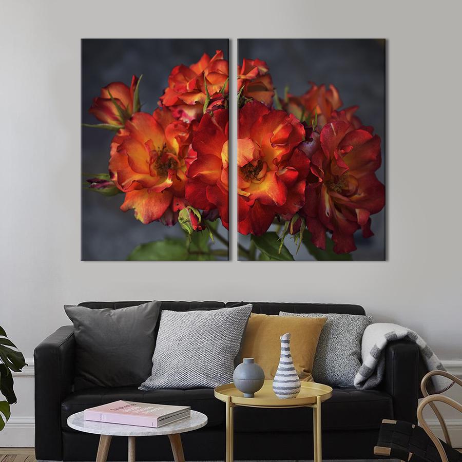 Картина на холсте Красивая красная бегония 71x51 см (838-2)