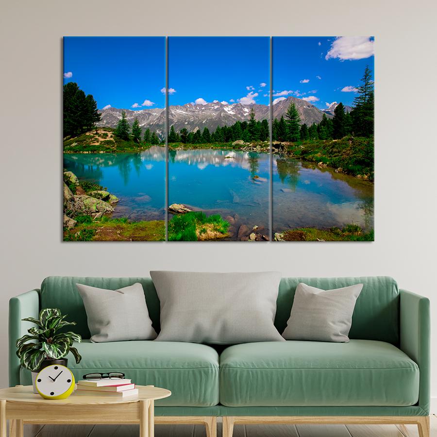 Картина природа Панорамный вид на озеро Бергли 156x100 см (A1155-3)