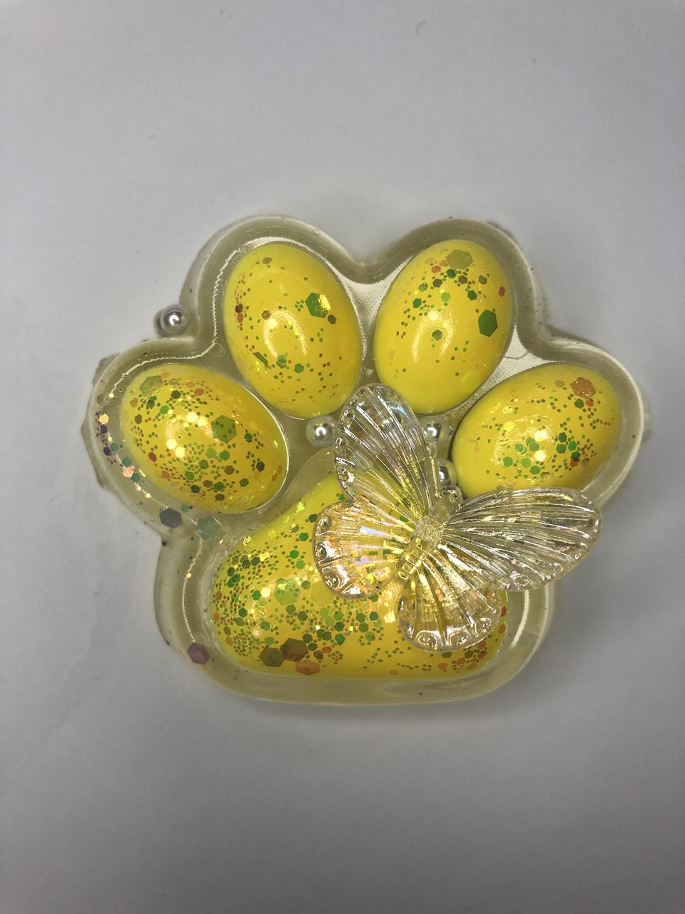 Сквиш Таба лапка Бабочка Прозрачный/Желтый (2121) Сквиш Таба лапка Бабочка Прозрачный/Желтый (2121)