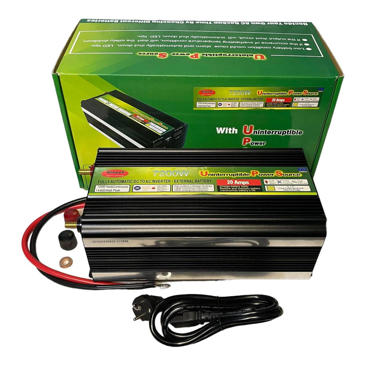 Перетворювач напруги Wimpex 7200 W 12 220V із зарядним пристроєм - фото 6