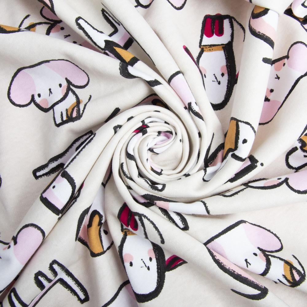 Полотно трикотажне інтерлок Песик 190 г/м2 Бежевий