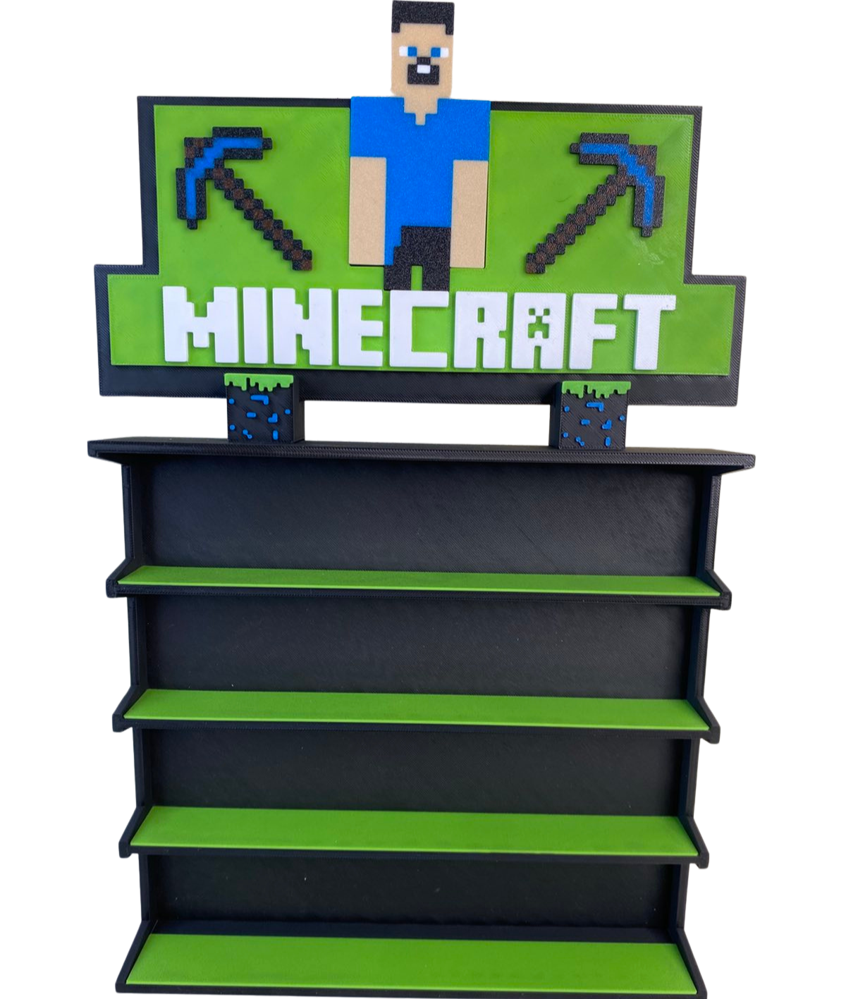 Полка тематическая Конструктор для хранения коллекции фигурок Kinder Joy Minecraft 2026г Stand/Display/Для 28 (33163326)