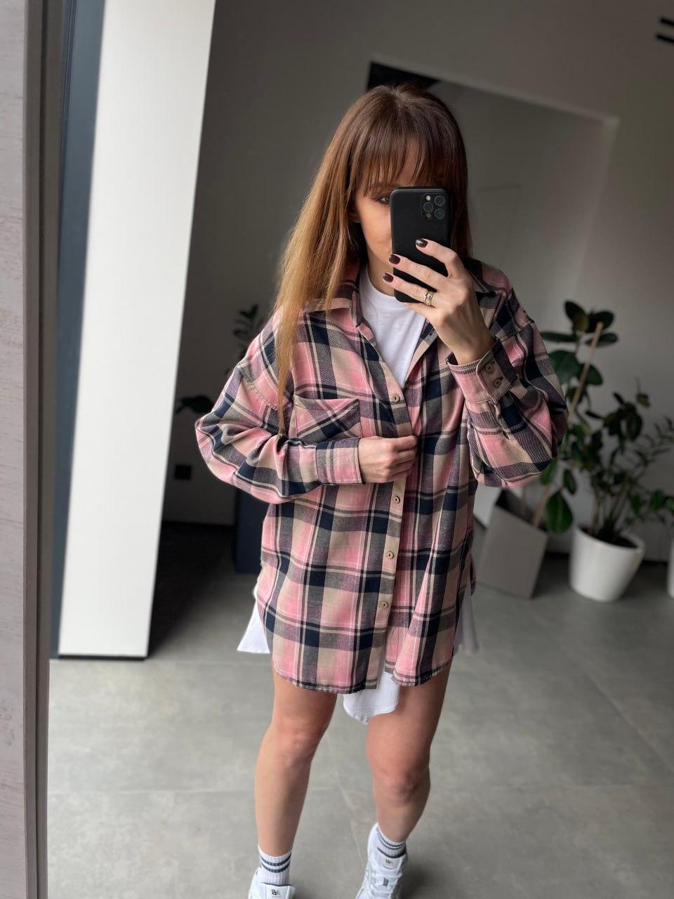 Рубашка женская в клеточку Синий/Розовый (2567453289) - фото 3 Рубашка женская в клеточку Синий/Розовый (2567453289) - фото 3