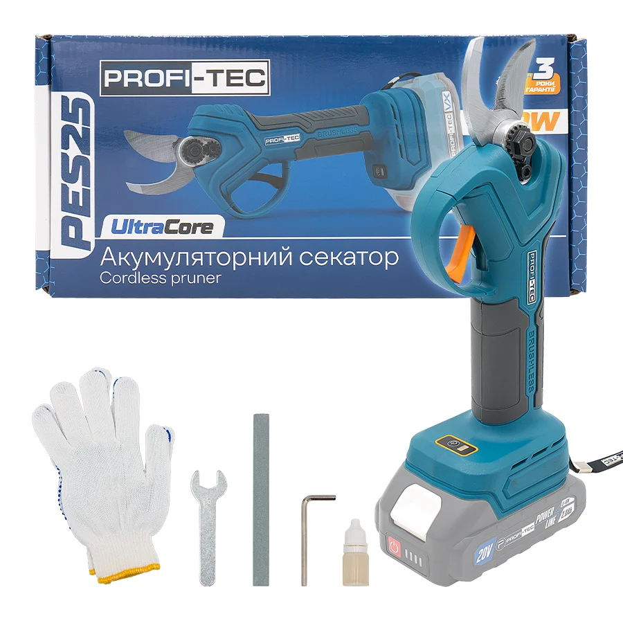 Секатор аккумуляторный PROFI-TEC PES25 UltraCore без аккумулятора и зарядного устройства (007629)