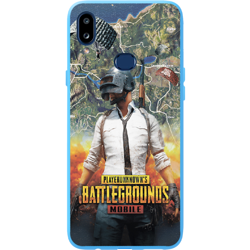 Чехол Boxface Samsung A107 Galaxy A10s PUBG Mobile Голубой силикон (37944-up2309-41588)