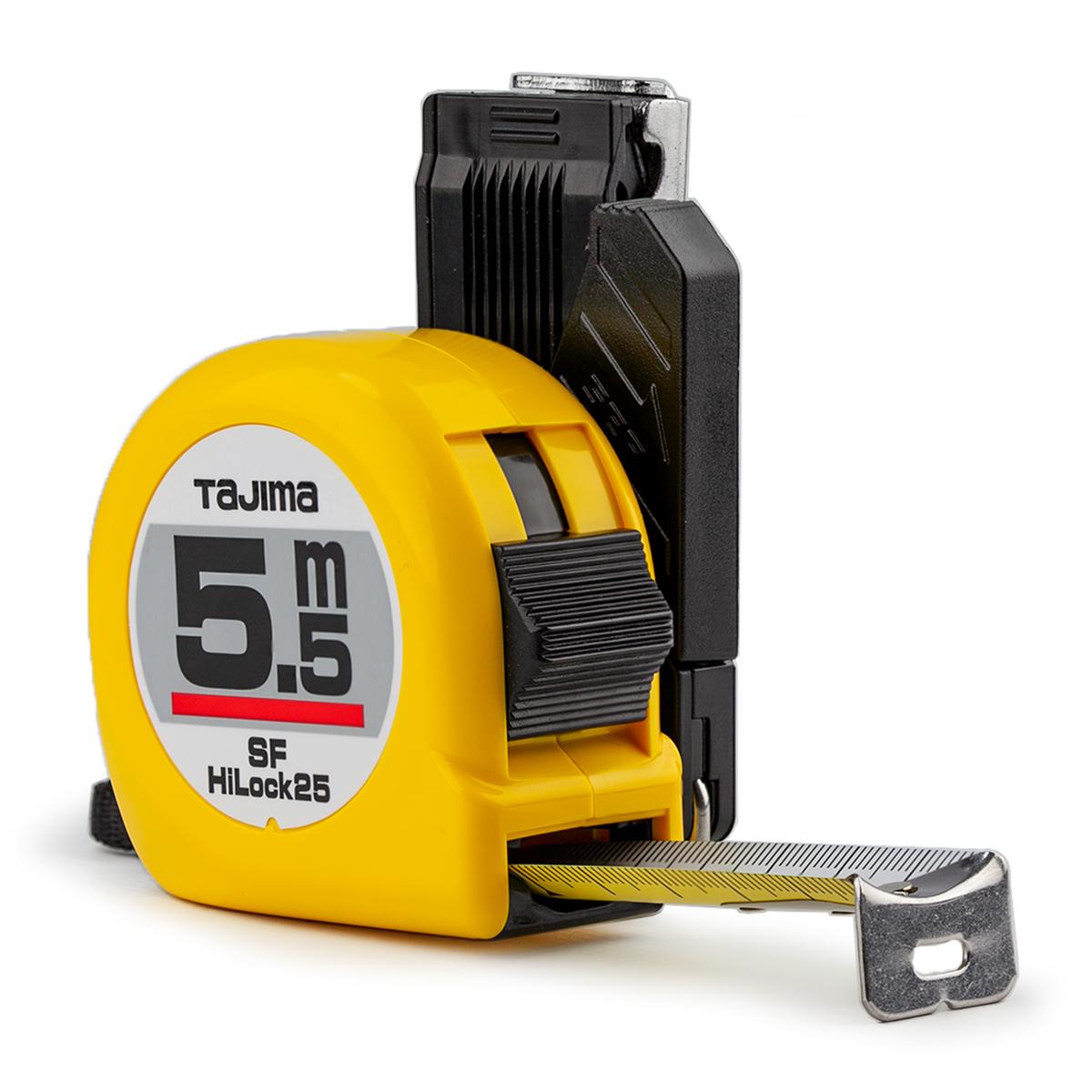 Рулетка строительная Tajima Hi Lock L25-55 с держателем на пояс 5,5 м (1001-1652)