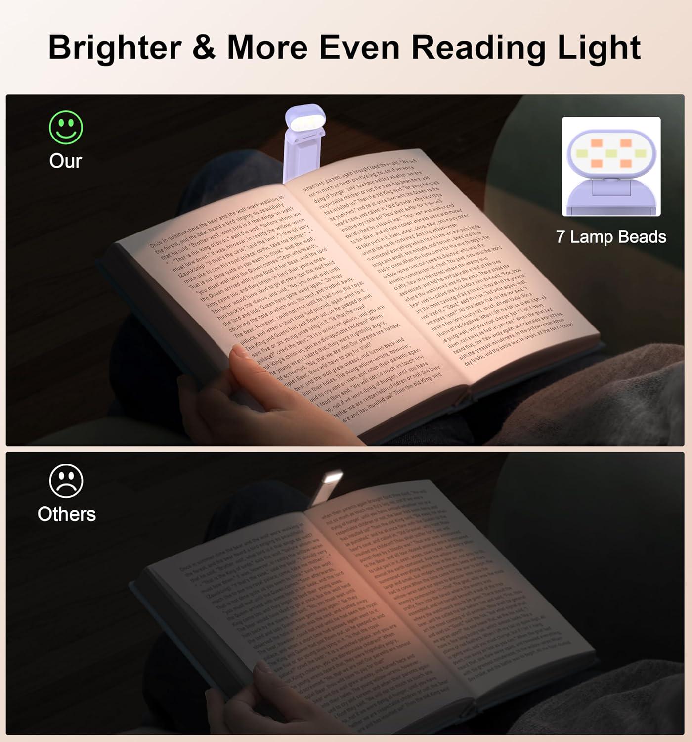 Настільна лампа для читання акумуляторна Gritin LED Book Light 500 mAh до 80 годин роботи Purple (G1313) - фото 3 Настільна лампа для читання акумуляторна Gritin LED Book Light 500 mAh до 80 годин роботи Purple (G1313) - фото 3